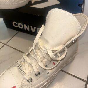 Converse High-Top Sneakers in Cream